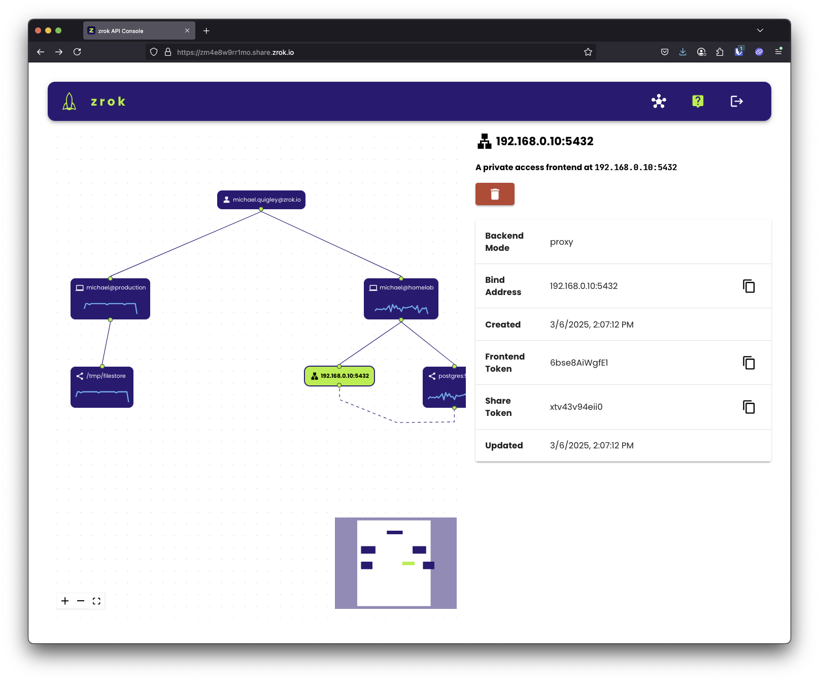 zrok Web Console